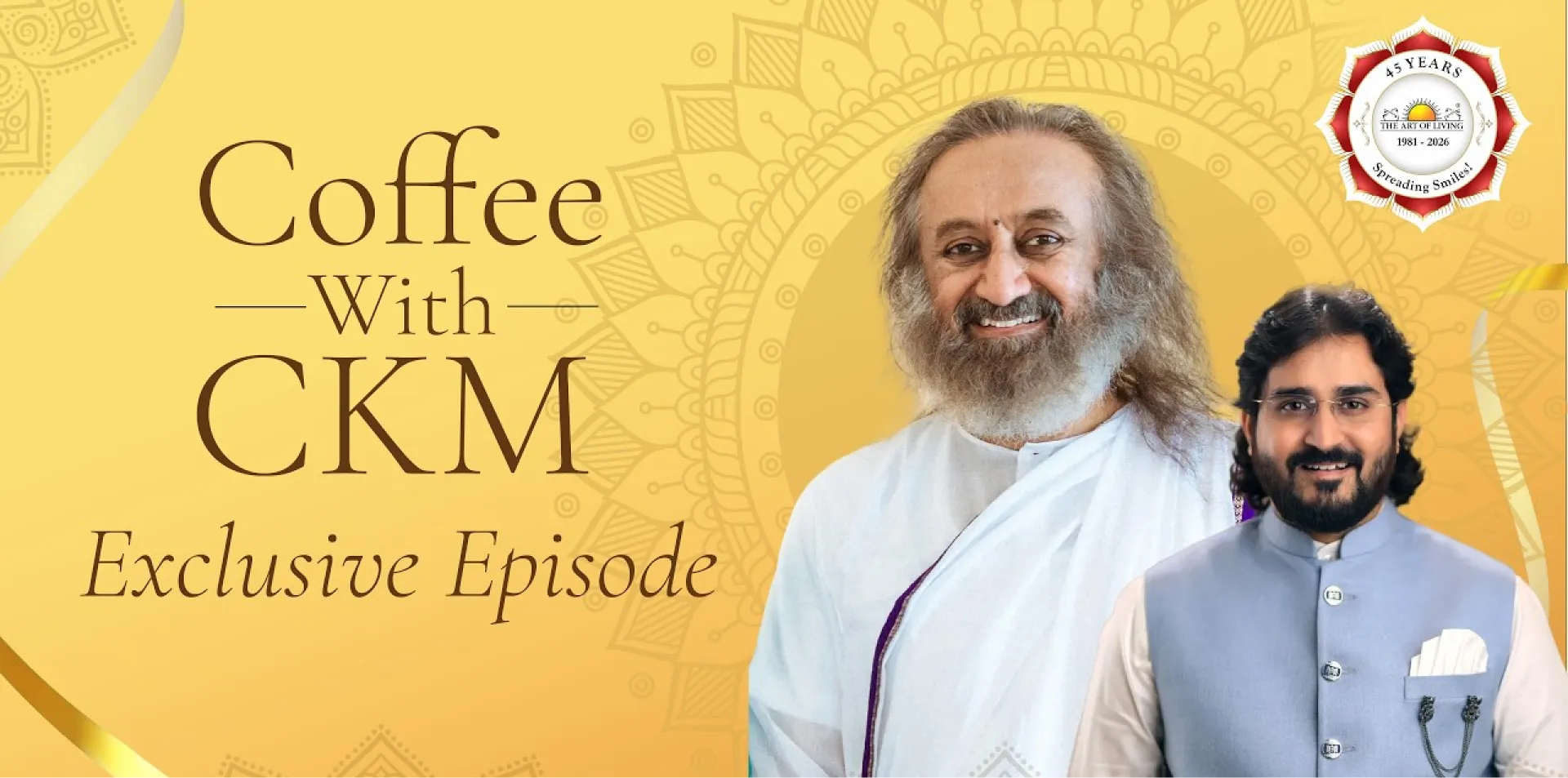 Coffee with CKM, Special Edition with Gurudev Sri Sri Ravi Shankar, filmed at the Art of Living Bengaluru Ashram