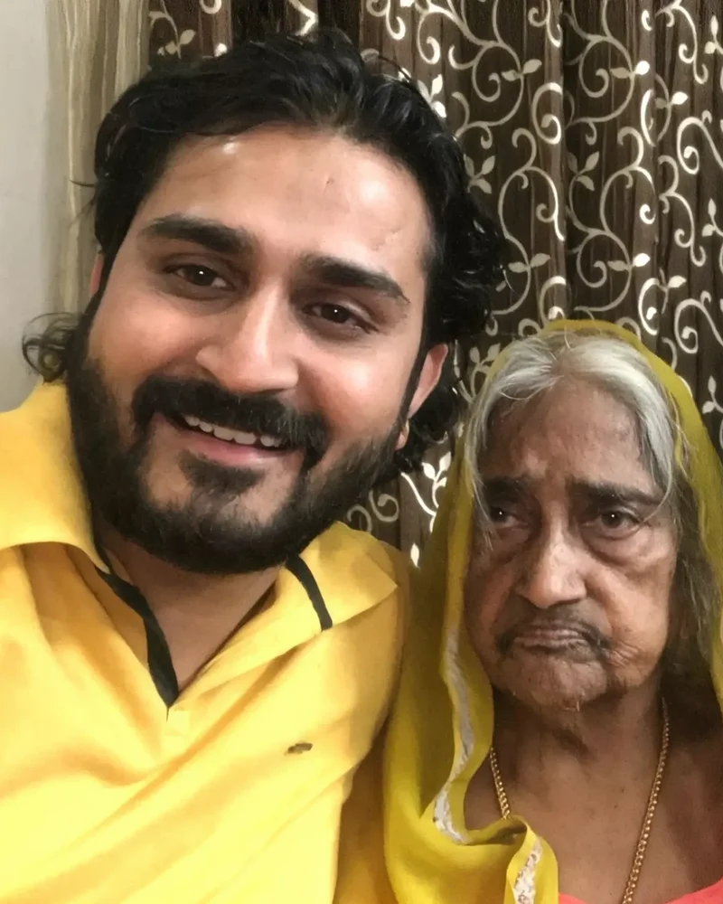 Dr. Chetan Kumar Mehta with his grandmother, Svargeeya Laxmi Bai Dadi Sa